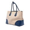 Prada Large Canapa and Saffiano Double Satchel Secondhand