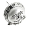 Chanel CC Silver Plated Crystal and Faux Pearl Push Back Earrings Secondhand