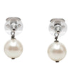 Chanel CC Brass Strass and Faux Pearl Drop Bullet Back Earrings Secondhand