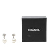 Chanel CC Brass Strass and Faux Pearl Drop Bullet Back Earrings Secondhand