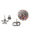 Dior Stainless Steel Multicolor Rhinestone Star and CD Logo Earrings Secondhand