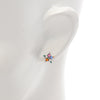 Dior Stainless Steel Multicolor Rhinestone Star and CD Logo Earrings Secondhand