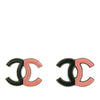 Chanel CC Enamel and Gold Plated Push Back Earrings Secondhand