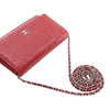 Chanel CC Embossed Lambskin Camellia Wallet On Chain Secondhand