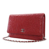 Chanel CC Embossed Lambskin Camellia Wallet On Chain Secondhand