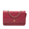 Chanel CC Embossed Lambskin Camellia Wallet On Chain Secondhand