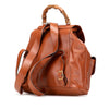 Gucci Leather Bamboo Drawstring Backpack Secondhand