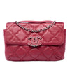 Chanel Quilted Calfskin Double Stitch Hamptons Clutch with Chain Secondhand