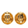 Chanel CC Gold Plated Round Clip On Earrings Secondhand