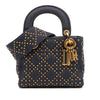 Dior Mini Denim Cannage Studded Supple Lady Dior Secondhand