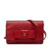 Prada Saffiano Lux Bow Wallet On Strap Secondhand