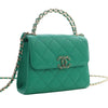 Chanel Mini CC Quilted Caviar Top Handle Flap with Chain Secondhand