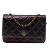 Chanel Quilted Iridescent Lambskin Tartan Button Wallet On Chain Secondhand