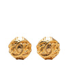Chanel CC Gold Plated Round Clip On Earrings Secondhand