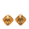 Chanel CC Gold Plated Rhombus Clip On Earrings Secondhand