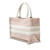 Dior Medium Embroidered Canvas Stripes Book Tote Secondhand