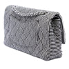 Chanel Medium Classic Canvas Sequin Stripes Double Flap Secondhand