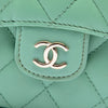 Chanel CC Quilted Lambskin Top Handle Flap Coin Purse with Chain Secondhand