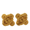 Chanel CC Gold Plated Clover Clip On Earrings Secondhand