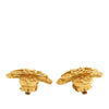 Chanel CC Gold Plated Clover Clip On Earrings Secondhand