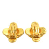 Chanel CC Gold Plated Clover Clip On Earrings Secondhand