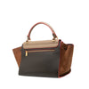 Celine Small Tricolor Calfskin and Nubuck Trapeze Satchel Secondhand
