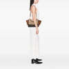 Celine Small Tricolor Calfskin and Nubuck Trapeze Satchel Secondhand