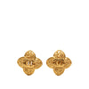 Chanel CC Gold Plated Clover Clip On Earrings Secondhand