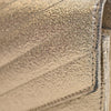 Saint Laurent Metallic Crackled Chevron Calfskin Monogram Envelope Chain Wallet Secondhand