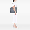 Celine Striped Textile and Calfskin Squared Cabas Tote Secondhand