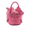 Secondhand Balenciaga Lambskin Motocross Giant Brogues Pompon Bucket Bag