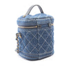 Chanel CC Quilted Denim Trip Vanity Case with Chain Secondhand