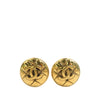 Chanel CC Gold Plated Quilted Button Clip On Earrings Secondhand
