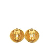 Chanel CC Gold Plated Quilted Button Clip On Earrings Secondhand