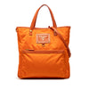 Prada Saffiano Trimmed Tessuto Logo Oro Satchel Secondhand