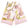 Secondhand Hermès “Frontaux Et Cocardes” Pink & Ivory Silk Carré 90 Scarf By Caty Latham - '00s