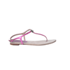 Secondhand Chanel Metallic Fuchsia Leather CC Thong Sandals - '10s