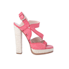 Secondhand Casadei Pink Nubuck Leather Ankle Strap Espadrille Sandals