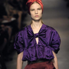 Secondhand Prada Purple Silk Satin Blouse with Bow Detail -'00s