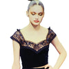 Secondhand Blumarine Velvet and Floral Tulle Top - '90s
