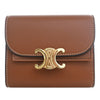Celine Shiny Calfskin Triomphe Flap Small Wallet Secondhand