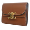 Celine Shiny Calfskin Triomphe Flap Small Wallet Secondhand