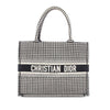 Dior Medium Canvas Houndstooth Embroidered Book Tote Secondhand