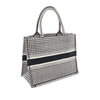 Dior Medium Canvas Houndstooth Embroidered Book Tote Secondhand