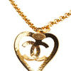 Chanel CC Gold Plated Heart Pendant Necklace Secondhand