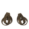 Hermès Gold Plated Bijouterie Fantaisie Ribbon Clip On Earrings Secondhand