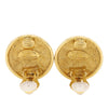 Chanel CC Quilted Gold Plated Round Clip On Earrings Secondhand