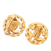 Chanel CC Gold Plated Strass Round Rope Clip On Earrings Secondhand