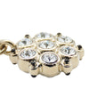 Chanel Gold Plated Enamel CC and Rhinestones Flower Pendant Necklace Secondhand