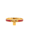 Hermès Gold Plated Courchevel Kelly Cadena Lock Bangle Bracelet Secondhand